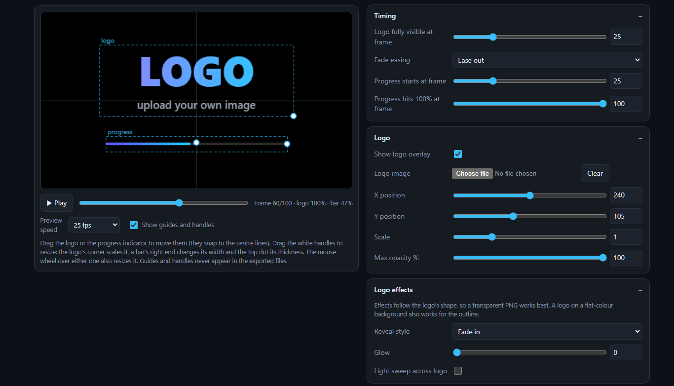 Timing and logo controls