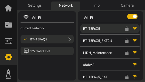 Recoloured network settings